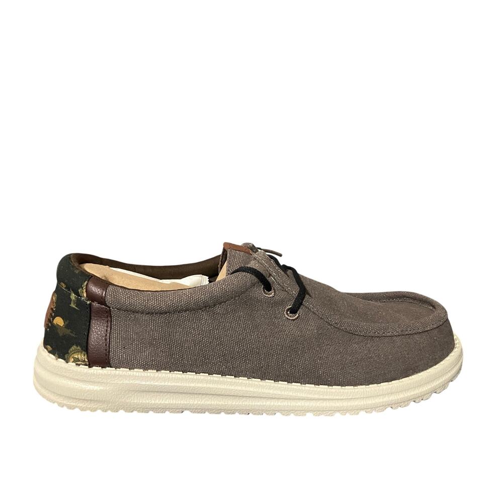 Hey Dude Wally Stretch Canvas Wide EE Dark Grey Loafers Men 12 NWT